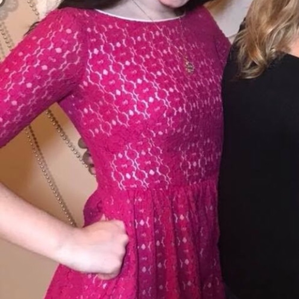 Lilly P lace hot pink dress - Picture 2 of 3